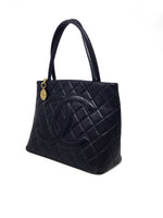 Chanel Dark Navy 
97-
99 Quilted Lambskin 
Medallion
 Tote W/Gold Hardware