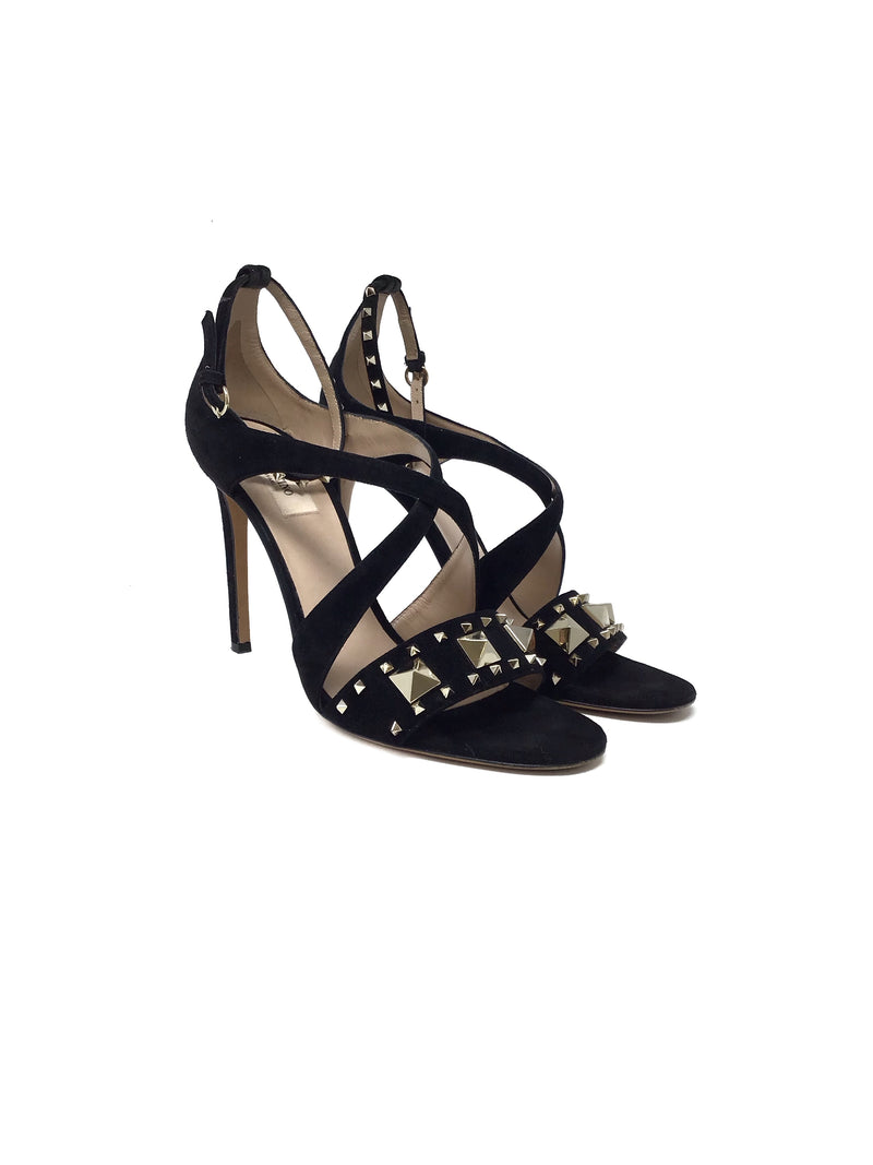 Valentino W Shoe Size 39 
Lovestud
 Suede Rockstud Crossover Open Toe Heels