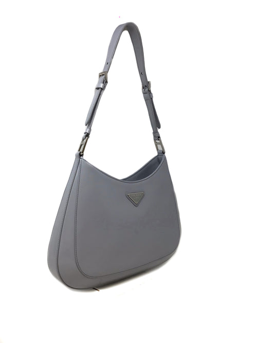 Prada Cornflower Blue 
Cleo
 Brushed Leather Shoulder Bag W/Strap