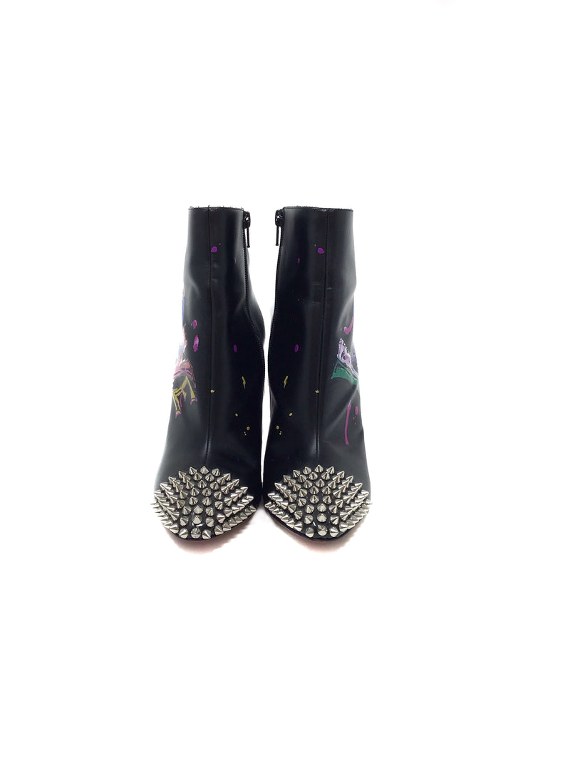 Christian Louboutin 39.5 
Love Is A Boot
 Paint 
Spike Cap Toe Boot