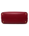 Prada Red Saffiano Leather Medium 
Double Tote
 Bag