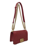 Chanel Red/Gold
19 SM Caviar Quilted 
Boy Bag
