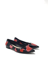 Prada W Shoe Size 36 Patent Heart Applique Pointed Toe Flats