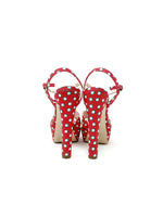 Miu Miu Polka Dot Platform Canvas High Heels