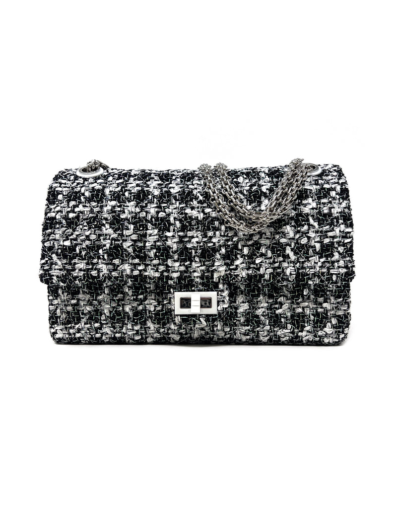 Chanel Black/White/Silver
19P Reissue 2.55 Tweed Resin 226 Double Flap Bag