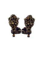 Dolce 
Gabbana Size 37 WB! Velvet Embellished Leopard Print Pumps