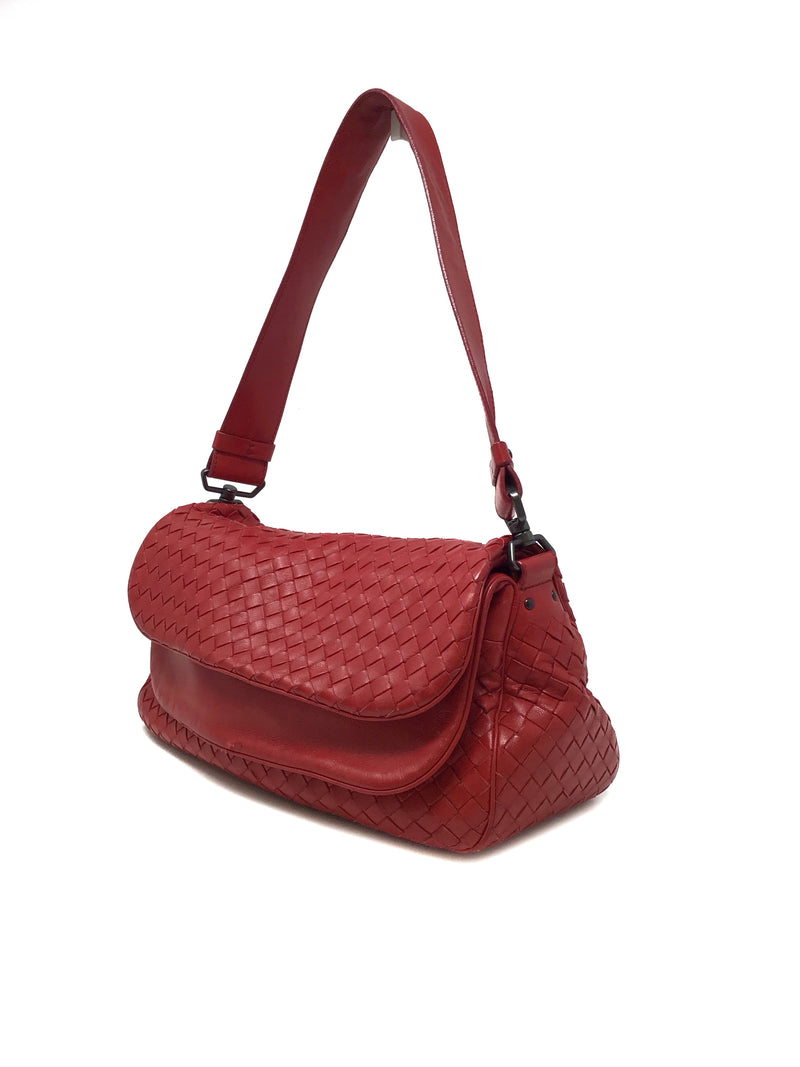 Bottega Veneta Red WDB! Intrecciato Flap Shoulder Bag 
Mirror