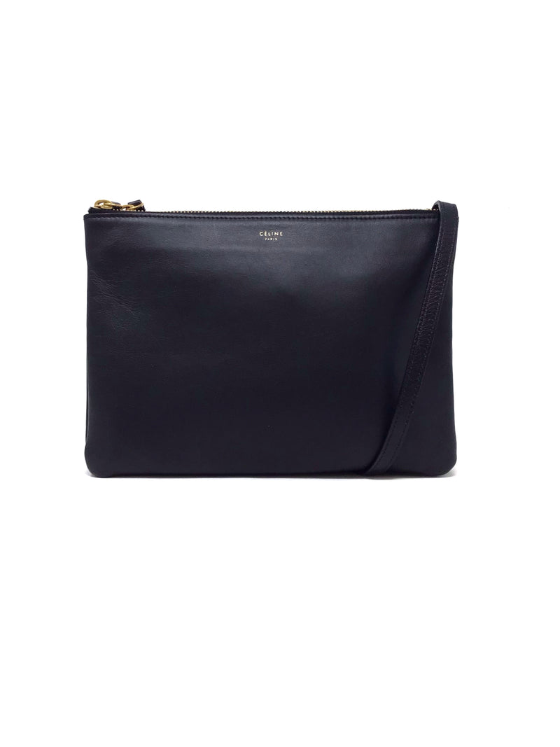 Celine Black 
Trio
 Small Lambskin Crossbody