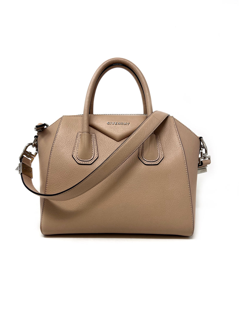 Givenchy Beige 
Antigona
 SM Grained Leather W/Detachable Strap