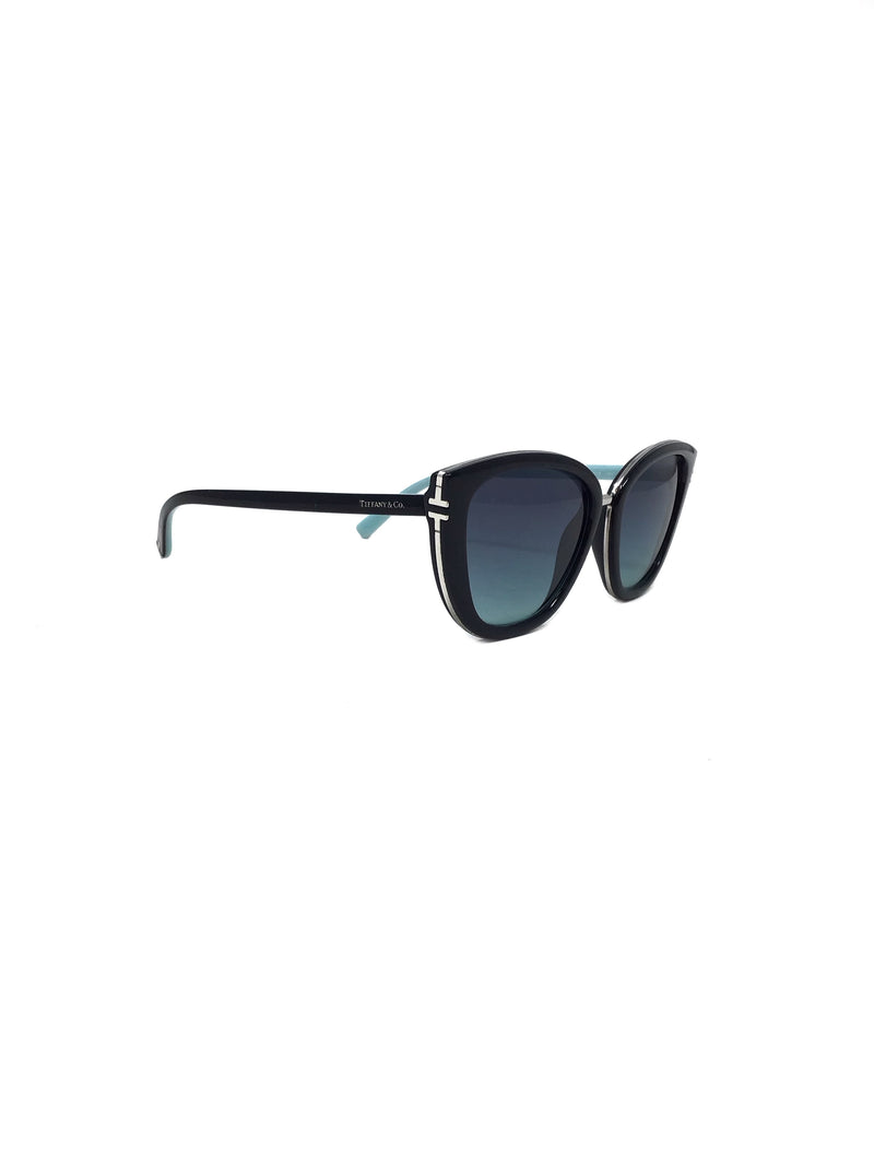 Tiffany 
Co. WC! Silver Trim Cat Eye Sunglasses