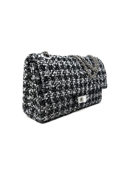 Chanel Black/White/Silver
19P Reissue 2.55 Tweed Resin 226 Double Flap Bag