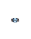 David Yurman WB! SS 
Petite Wheaton
 3.60ct Hampton Blue Topaz 
Diamond Ring