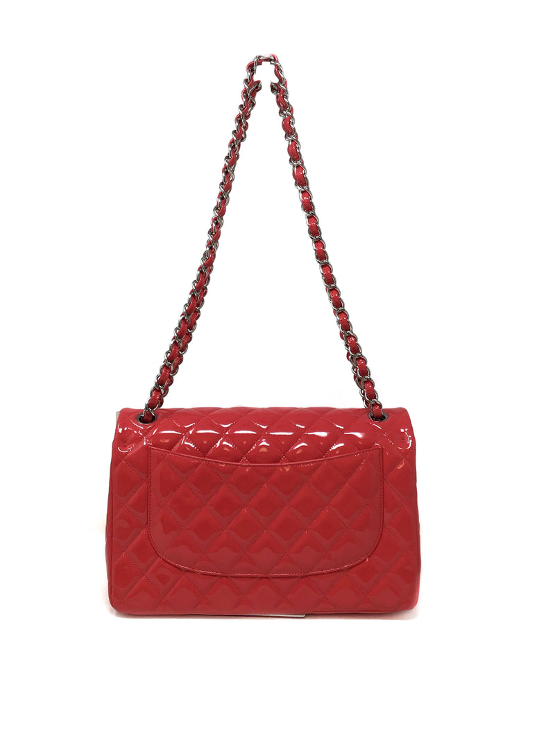 Chanel Coral/Silver NWB! 
16C LG Patent Quilted Double Flap Bag