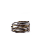 David Yurman Three Row SS 18K Gold Rope Cuff