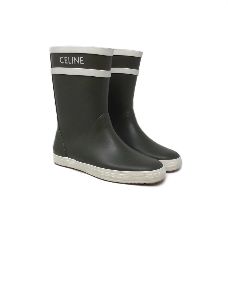 Celine W Shoe Size 37 Mid-Calf Rubber Rain Boot