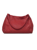 Bottega Veneta Red 
Parachute
 Leather Intrecciato Double Handle Tote