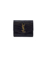 Saint Laurent 
23 
Uptown
 Shiny Croc-Embossed Compact Wallet