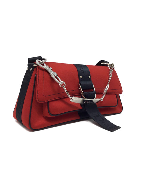 Christian Dior Cherry Vintage 
Hardcore
 Jacquard Strap Satin Shoulder Bag