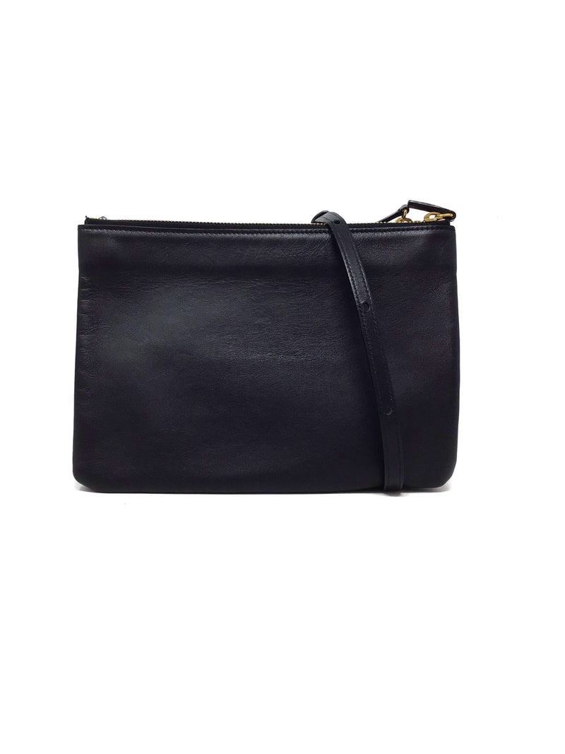 Celine Black 
Trio
 Small Lambskin Crossbody