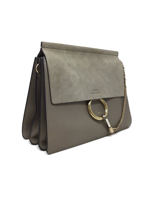 Chloe Taupe 
18 
Faye
 Suede Flap Chain Detail Bag