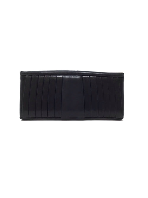 Christian Louboutin Black Pleated Leather Clutch (Missing Chain)