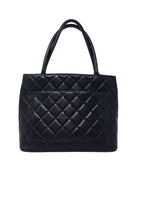 Chanel Dark Navy 
97-
99 Quilted Lambskin 
Medallion
 Tote W/Gold Hardware