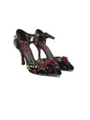 Dolce 
Gabbana Size 37 WB! Velvet Embellished Leopard Print Pumps