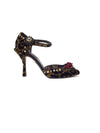 Dolce 
Gabbana Size 37 WB! Velvet Embellished Leopard Print Pumps