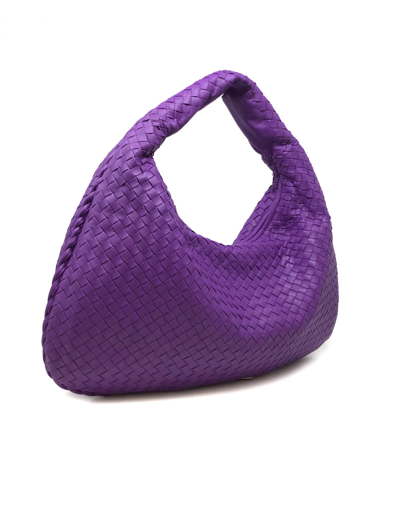 Bottega Veneta Vivid Violet Intrecciato Nappa LG Hobo Bag W/ Mirror