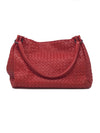 Bottega Veneta Red 
Parachute
 Leather Intrecciato Double Handle Tote