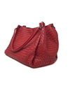 Bottega Veneta Red 
Parachute
 Leather Intrecciato Double Handle Tote