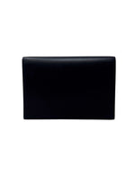 Valentino Black VLTN Logo Flap Clutch