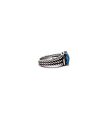 David Yurman WB! SS 
Petite Wheaton
 3.60ct Hampton Blue Topaz 
Diamond Ring