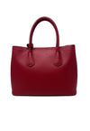 Prada Red Saffiano Leather Medium 
Double Tote
 Bag