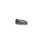 David Yurman WB! SS 
Petite Wheaton
 3.60ct Hampton Blue Topaz 
Diamond Ring