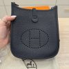 Hermes Taurillion Clemence Evelyne TPM Bleu Nuit and Bleu Indigo SHW