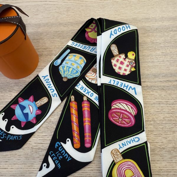 Hermes Multicolor Silk Twilly