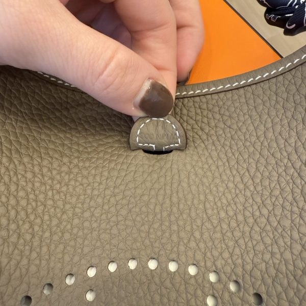 Hermes Taurillon Clemence Amazone Evelyne TPM Etoupe Bleu Indigo with Hermes Twilly