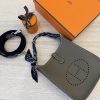 Hermes Taurillon Clemence Amazone Evelyne TPM Etoupe Bleu Indigo with Hermes Twilly