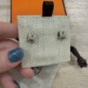 Hermes Gold Lacquered Mini Pop H Earrings Marron Glacé