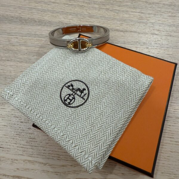 Hermes Mini Clic Chaine dAncre bracelet Size PM Marron Glacé