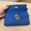Hermes Chevre Mysore Kelly Longue Wallet Bleu Hydra