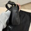 Versace Tag Mini Flap Leather Shoulder Bag Black