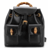 Gucci Calfskin Bamboo Backpack Black
