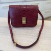 Celine Red/Black Python Medium Classic Box Shoulder Bag
