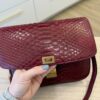 Celine Red/Black Python Medium Classic Box Shoulder Bag