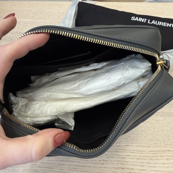 Saint Laurent (YSL) Calfskin Monogram Lou Camera Storm Gold Hardware