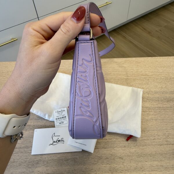Christian Louboutin Calfskin Embossed Loubila Shoulder Bag Lilac