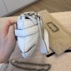Gucci Nappa Vertical Matelasse Small Maxi Horsebit Chain Shoulder Bag White