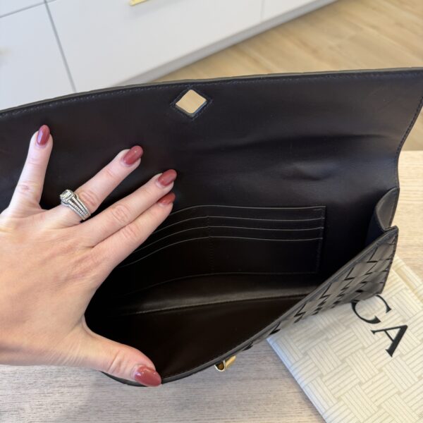 Bottega Veneta Nappa Intrecciato Long Andiamo Top Handle Clutch Fondant